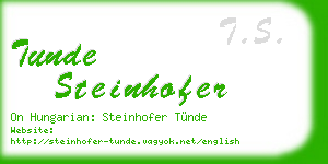 tunde steinhofer business card